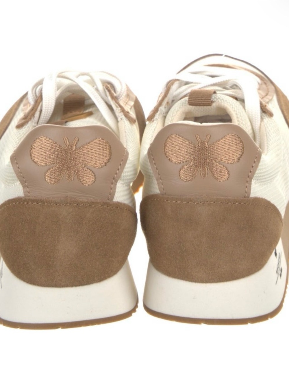 MaxMara Beige and Cream Butterfly-Accent Sneakers